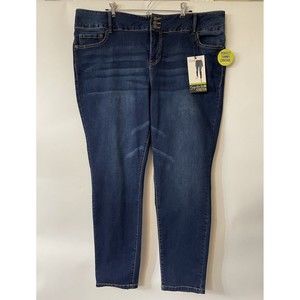 Jessica Simpson Signature Slim Stretch Skinny Jeans Plus Size 20W Med-Dark Wash